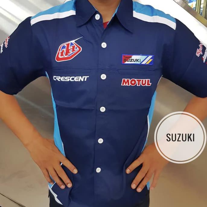 Diskon Baju Seragam Otomotif Suzuki Baju Komunitas Moto Gp Kemeja Bordir F1 Terbaru