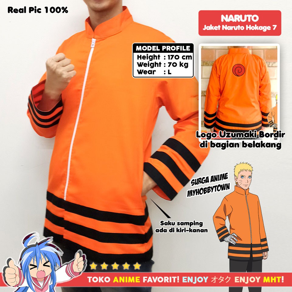 Jaket Anime Boruto Naruto Hokage 7 - Kostum Anime Cosplay