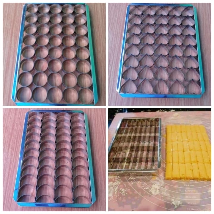 Cetakan Kue Kering 4 Motif / Cetakan Kue Kacang / Cetakan Kastengel 40 Lubang Bahan Stainless Tebal