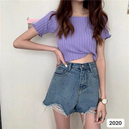 DOMIVA PENDEK CROP TOP RIB / DOMIVA SHORTSLEEVE LENGAN PENDEK CROP TOP