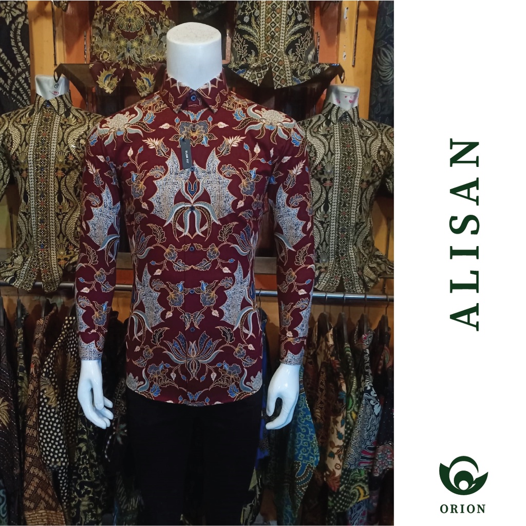 KEMEJA BATIK ALISAN SLIM FIT LENGAN PANJANG PRIA ORIGINAL KEMEJA BATIK PRIA LENGAN PANJANG