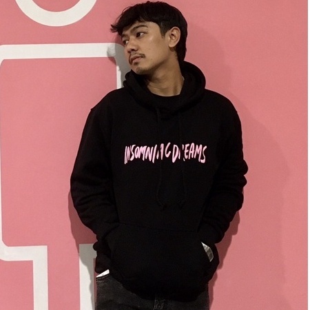 Hoodie Jaket Pria Wanita HnM H&M Insomniac Dreams Black Hitam