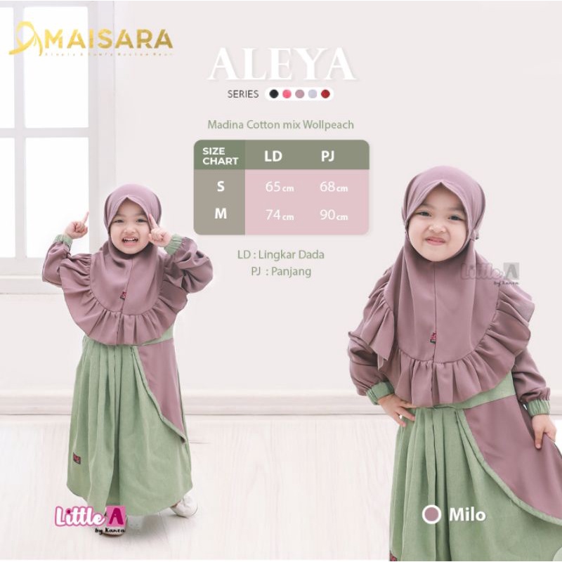 Gamis syari anak Aleya by Maisara gamis anak set usia 2 3 4 5 6 7 tahun gamis anak katun madina