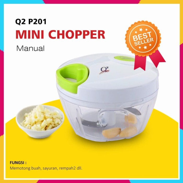 Mini Chopper &amp; Cutter Blender Manual Q2 P201 - Plastik