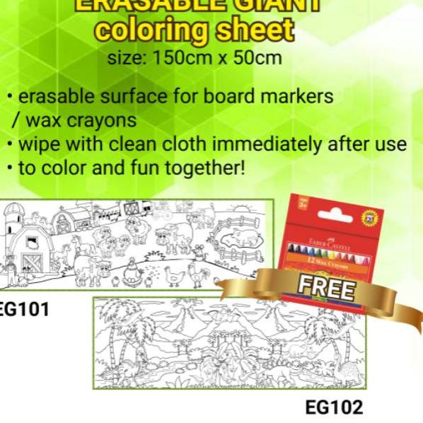 

SPM ➵♪ Erasable giant coloring sheet / kertas mewarnai jumbo raksasa bisa dihapus ♪➻ Bayar Di Tempat