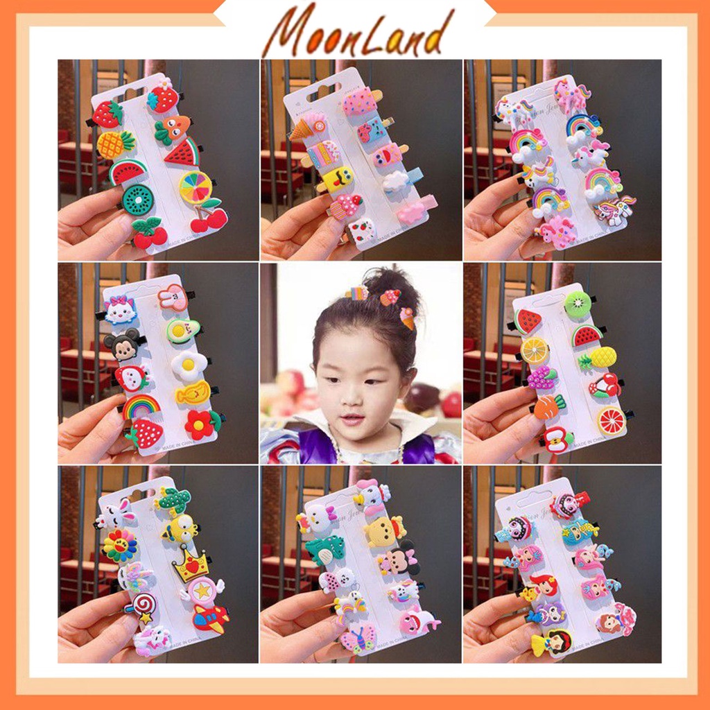 MoonLand JEPIT RAMBUT ANAK PEREMPUAN KOREA FASHION LUCU / 1SET JEPITAN RAMBUT ANAK BALITA KARAKTER IMPORT  119