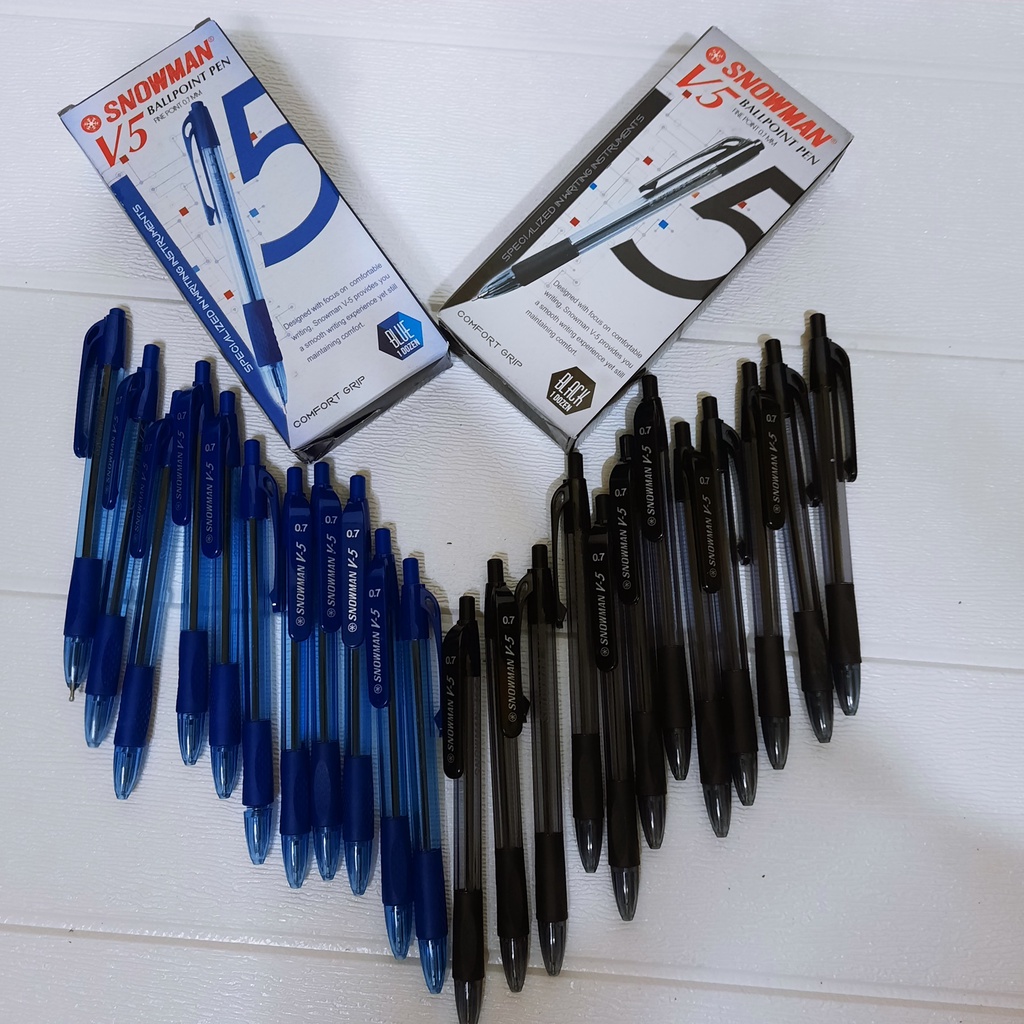 

BOLPOINT SNOWMAN V-5 PULPEN MURAH HITAM BLACK V 5 GROSIR SS54