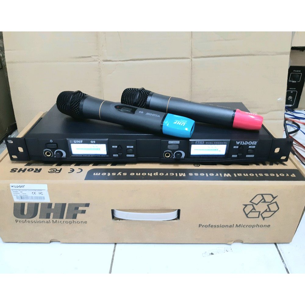 Murah  MIC WIRELESS WISDOM Q9 BISA GANTI FREQUENCY JARAK SAMPAI 200 METER Original  Terjamin