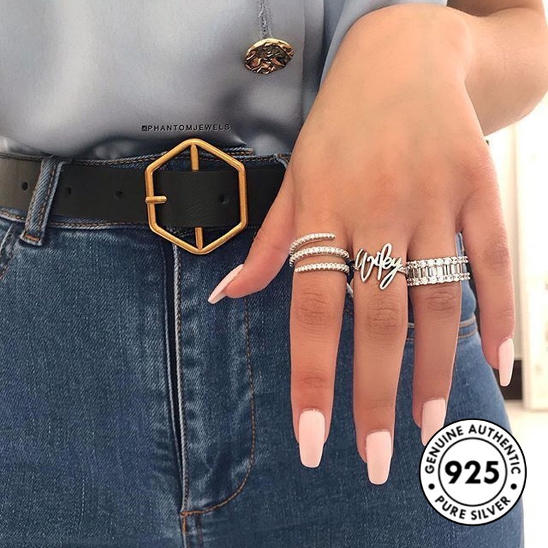 Cincin Berlian Kreatif Bahan S925 Sterling Silver