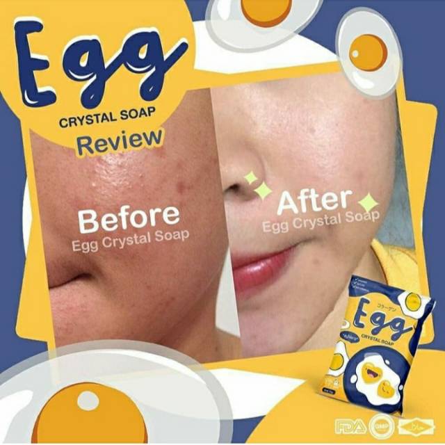 EGG CRYSTAL SOAP BY GLUTA FROZEN SABUN TELUR SABUN JERAWAT