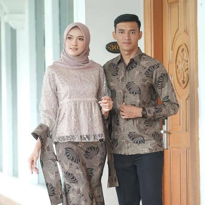 SET KEBAYA COUPLE KEBAYA BRUKAT MODERN TUNANGAN PESTA COUPLE WISUDA KAPEL WANITA BROKAT MODERN