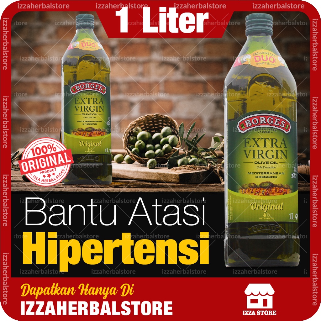 BORGES Minyak Zaitun Extra Virgin Olive Oil Kemasan 1 Liter Mampu Mengatasi Hipertensi HERBAL