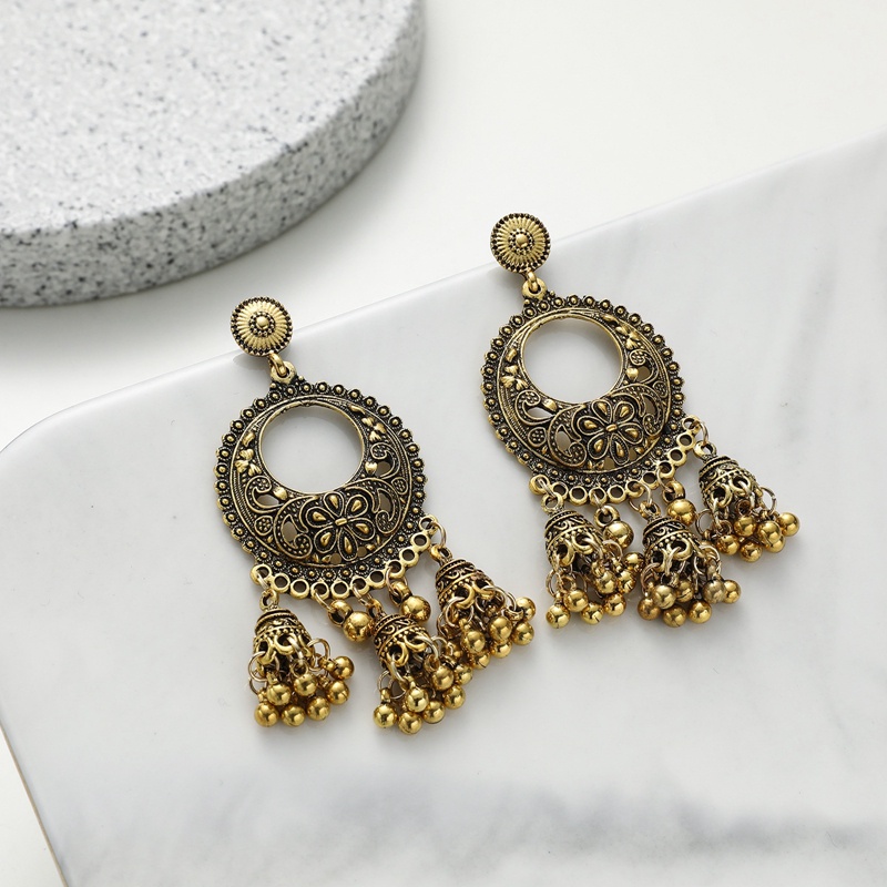 Anting Kait Gantung Desain Ukiran Hollow Gaya Bohogipsietnik Untuk Wanita