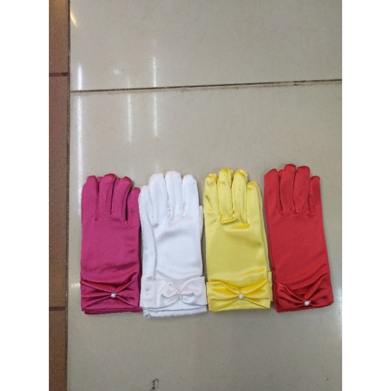 Sarung Tangan Anak Satin Pendek-Gloves Anak Pesta Wedding