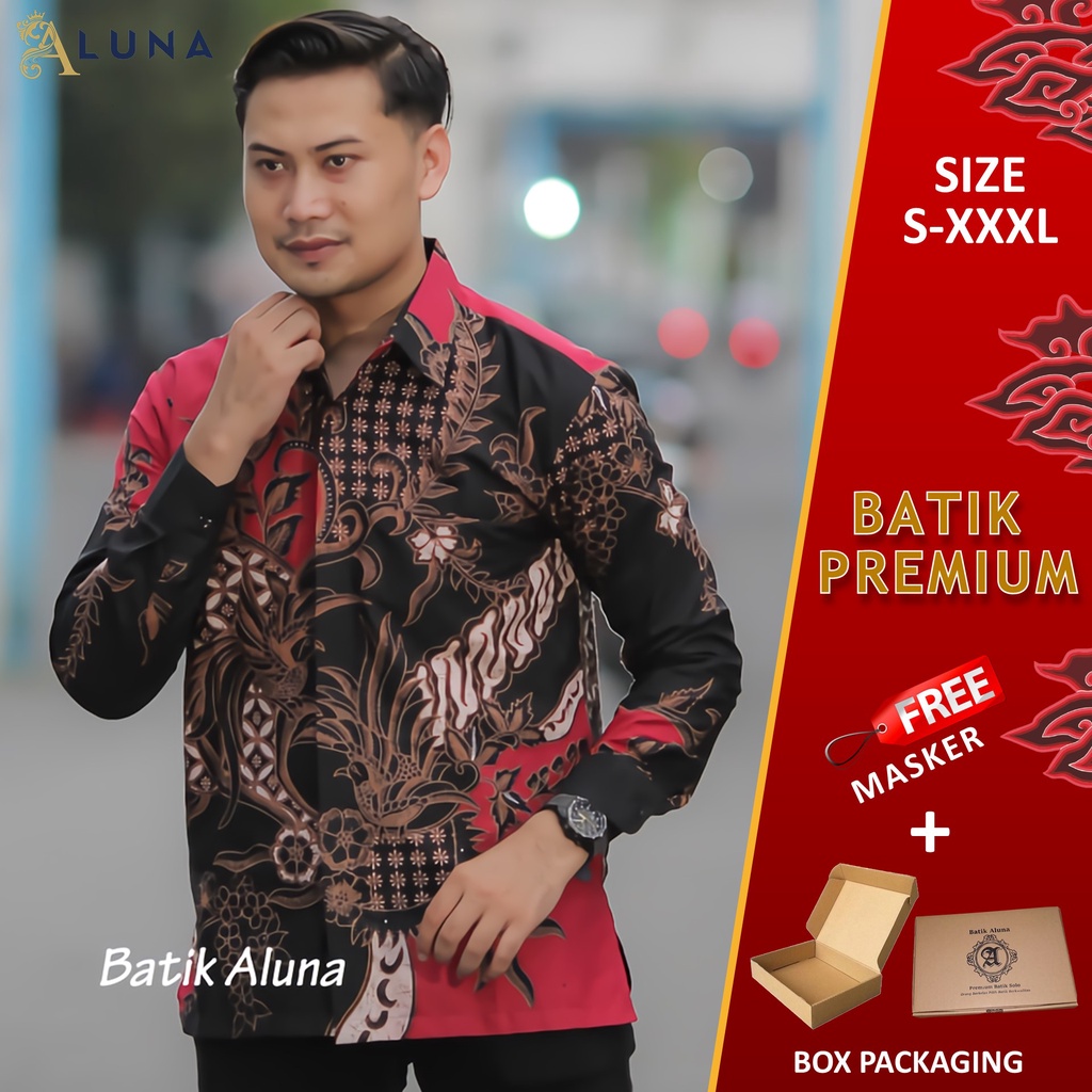 Baju Kemeja Batik Pria Cowok Lengan Panjang Regular Atasan Batik Premium Pria Cowo Prabuseno Kondangan Couple Pasangan Batik Pekalongan Anak Laki Laki Kekinian Original Modern Seragam Kantor Jumbo PCW 075