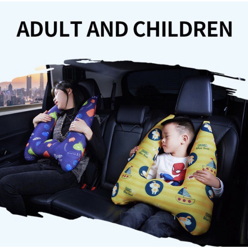 Car Kid Sleeping Pillow Bantal Tidur Anak Kecil Mobil Seat Belt Premium Quality New Dino Dinosaurus Memory Foam Safety