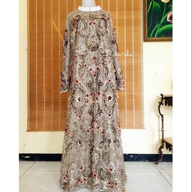 Dress brokat/ gaun brokat