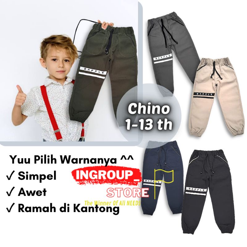 (Bisa COD) Celana chinos Anak Panjang Pilihan Ingroup_Store Usia 1-13 th Celana chinos anak Jogger C