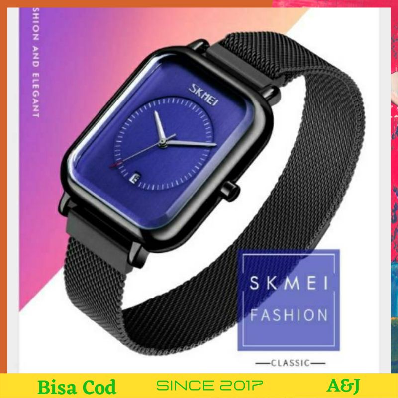 SKMEI 9207 Jam Tangan Wanita Rantai pasir Magnet Black Plat Blue