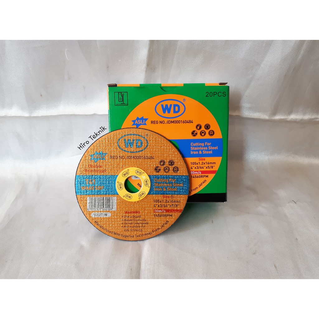 CUTTING WHEEL WD / BATU POTONG WD GURINDA 4" Inch T41 WA60 SBF