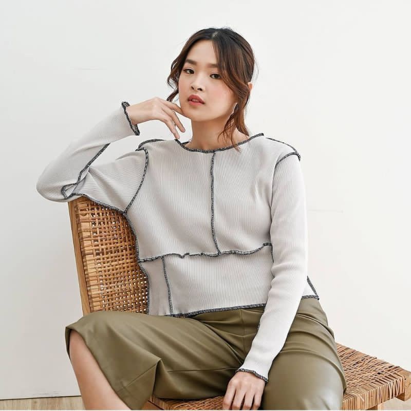 Marie Top Blouse Wanita | Oversize Wanita RIB-6