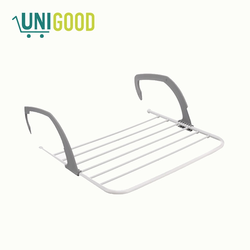 UNIGOOD - Jemuran Handuk Portable Gantungan Kait Hanger Teras Balkon Adjustable