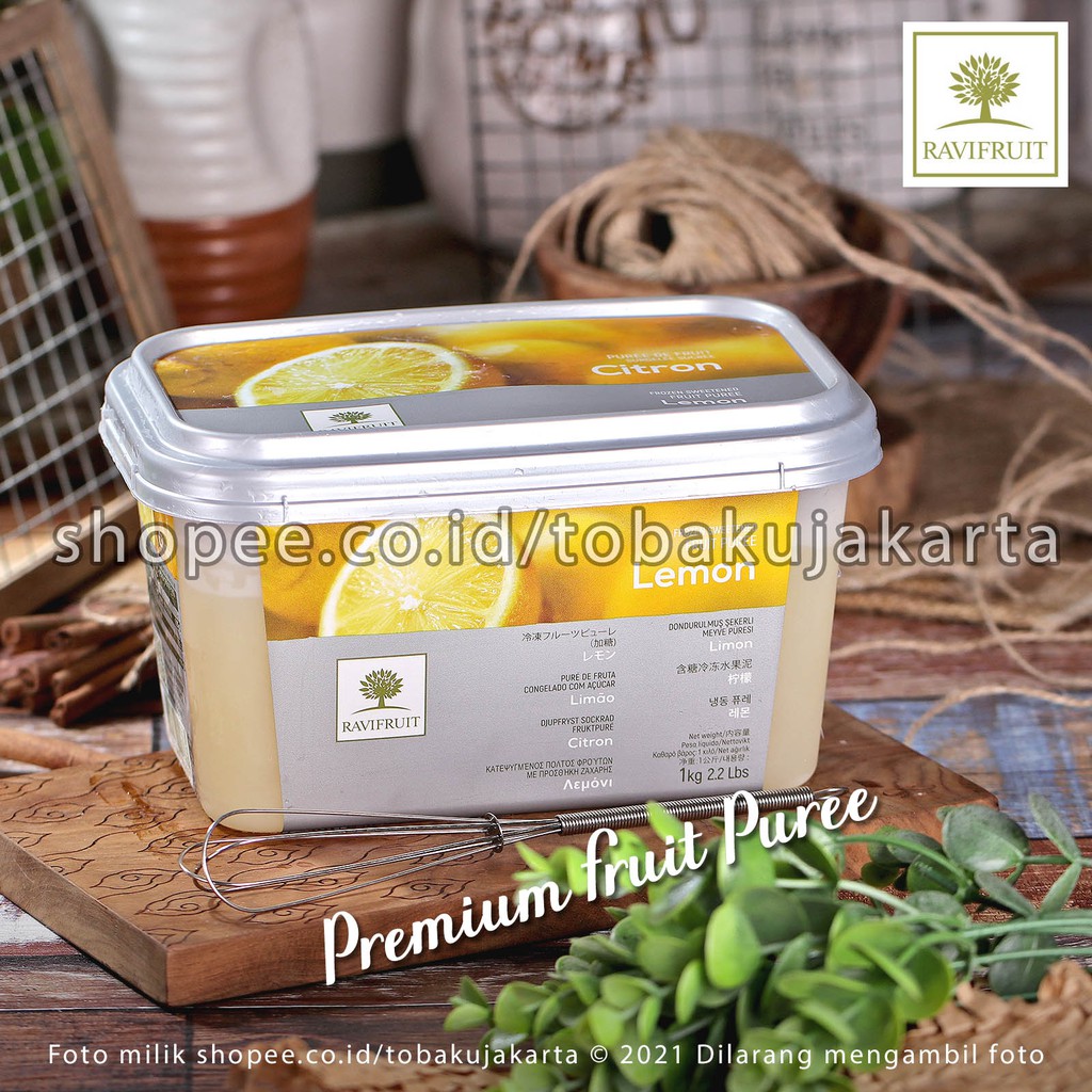 

RaviFruit PUREE Buah Lemon Beku 1kg Ravi Fruit Frozen Lemon Import