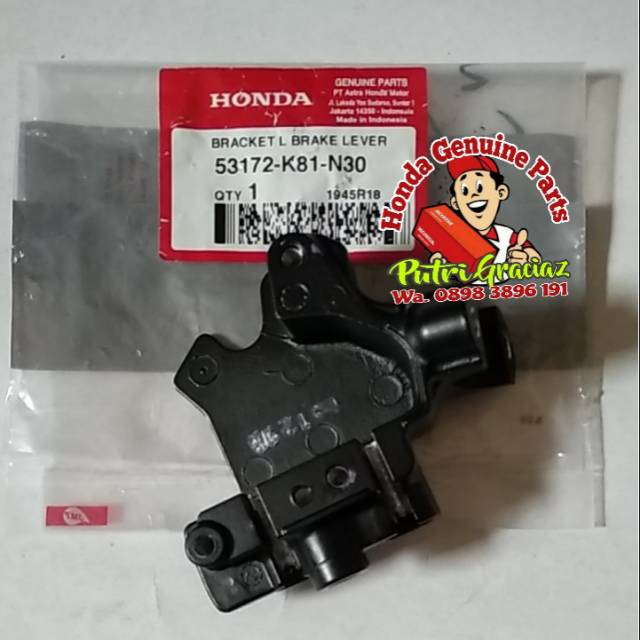 BRACKET L BRAKE LEVER DUDUKAN HANDLE REM KIRI BEAT FI ESP 2017 - 2018 BEAT ECO 53172-K81-N30 ORI AHM