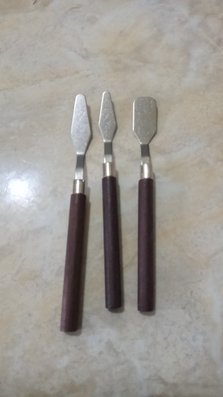 [jiaqing] 3pcs/set Painting Palette Knife Spatula Mixing Paint Stainless Steel Art Knife