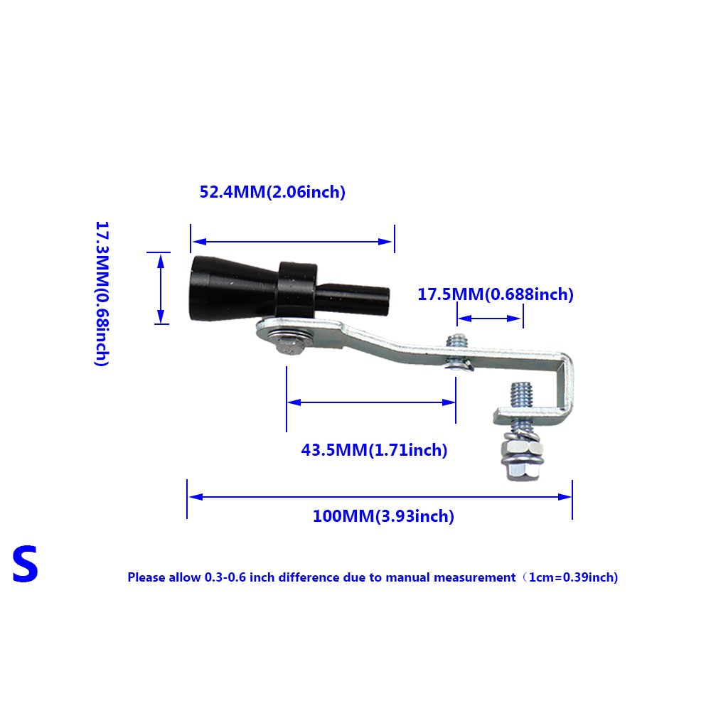 Penyiul Turbo Palsu Knalpot Mobil Whistler Size S 17.3mm