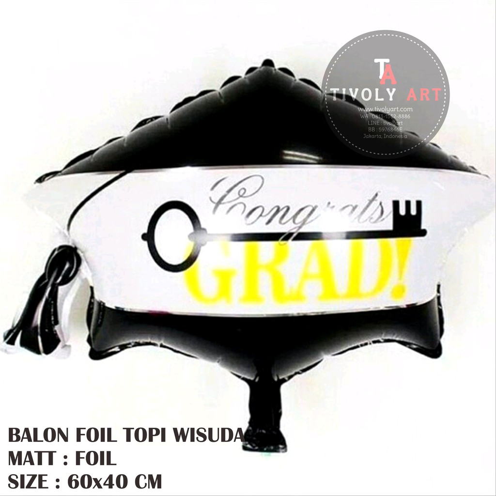 Balon Foil Graduation | Balon Foil Topi Wisuda | Balon Grad | Balon Wisuda