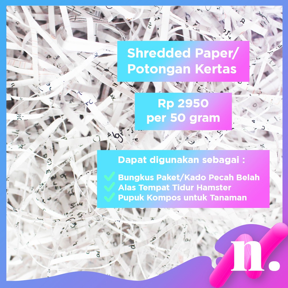 

Kertas Potongan Shredded Paper Kertas Serut Suwir Isian Parsel Gift Box Filler