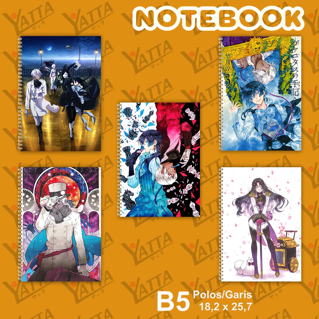 

Notebook Anime ukuran B5 18,2 x 25,7 cm Vanitas no Karte