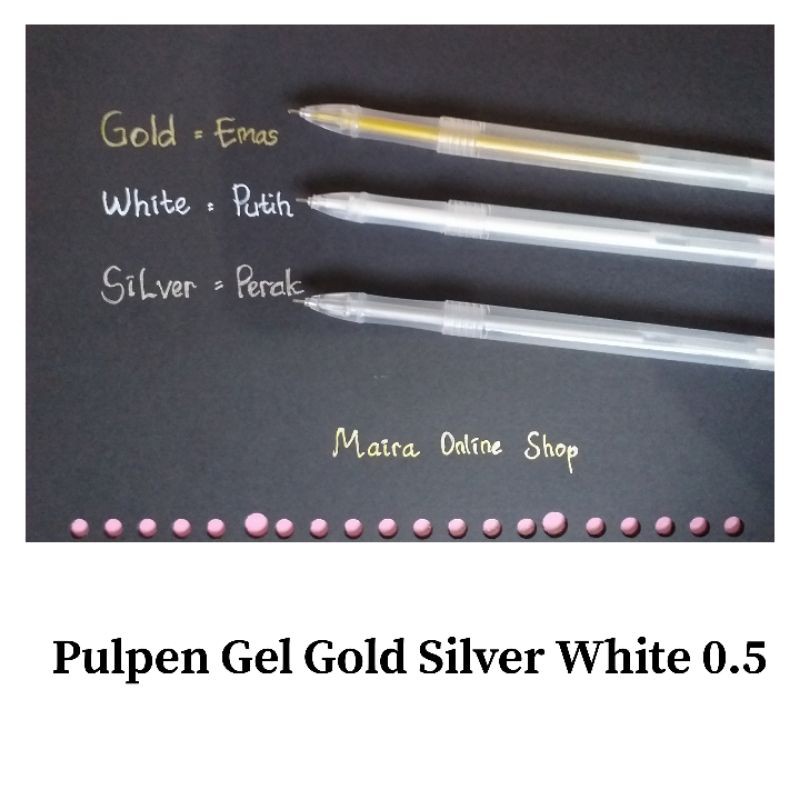 

PULPEN GEL GOLD SILVER WHITE 0,5