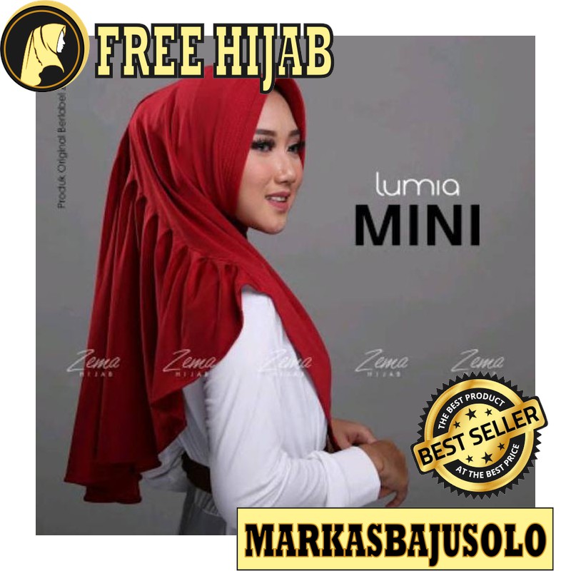 LUMIA MINI HIJAB / HIJAB JILBAB KHIMAR INSTAN / JILBAB SYARI SEGI EMPAT SAUDIA VOAL UMAMA SERUT