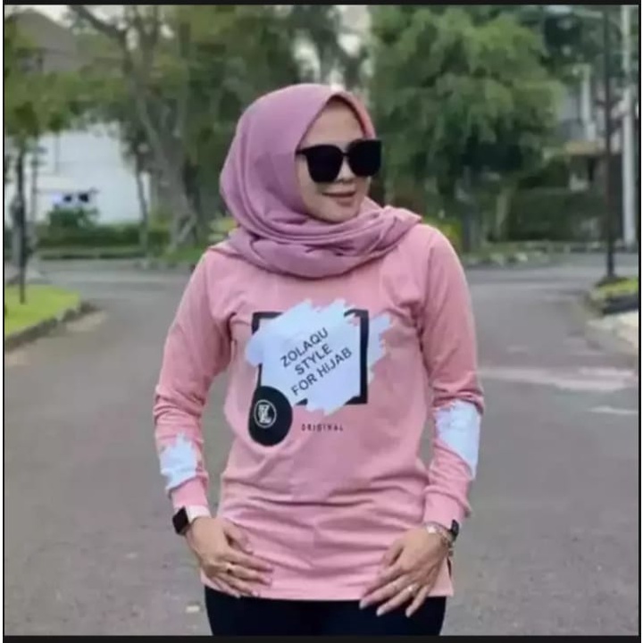 01kaos wanita lengan panjang zolaqu/kaos wanita zolaqu ori terbaru 2021/kaos wanita zolaqu panjang/k