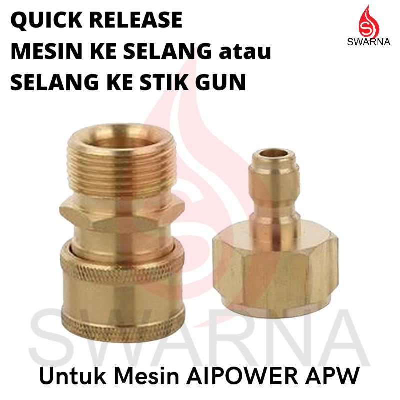 QUICK RELEASE JET CLEANER AIPOWER APW3200 EPW1700 Konektor Adaptor High Pressure