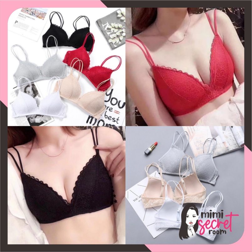 ❤ MIMI ❤ Bra BH Push-Up Jepang Sexy One-Piece Tanpa Kawat Bahan Wanita Murah