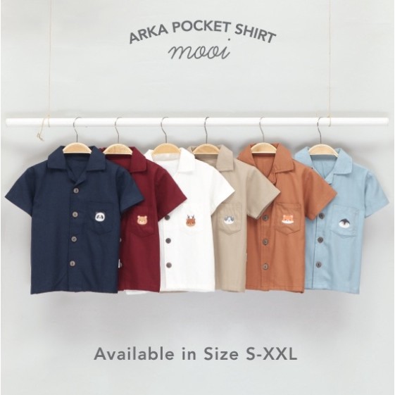 Mooi Kemeja Anak S - XXL Laki-laki Arka Pocket Shirt CBKS