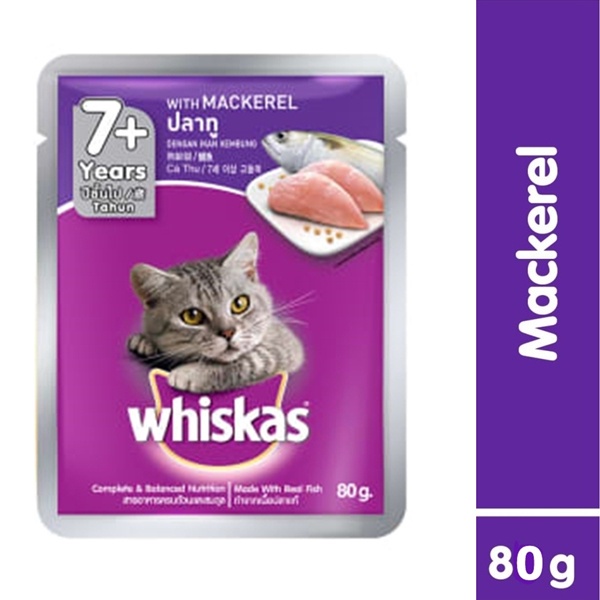 Jual Whiskas Senior Mackerel Pouch 80gr 80 gr Makanan Kucing Basah Wet