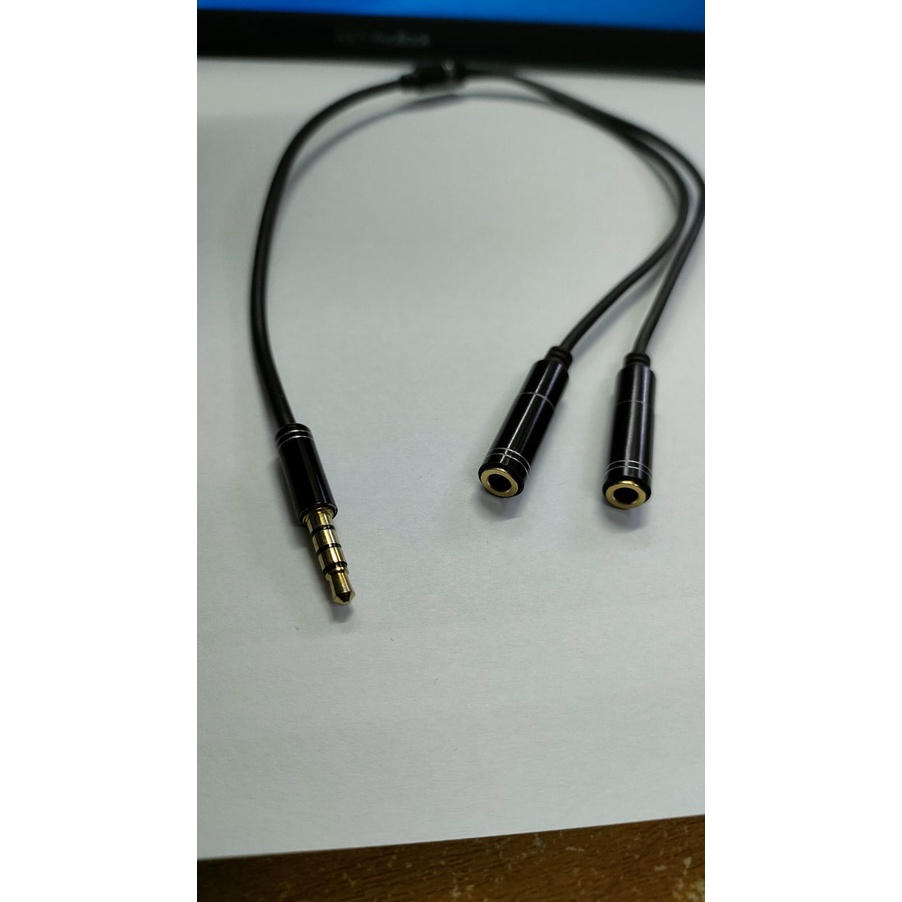 spliter audio jak 3.5mm Male to 2 X 3.5mm Femalel