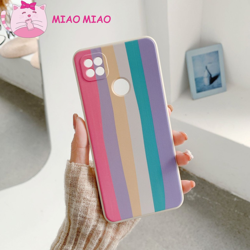 MIAO CASE PELANGI RAINBOW EDGE OPPO REALME A53 A33 A3S F9 A5S A7 A31 A9 A15S REALME C1 C2 C3 C20 C21-PINK
