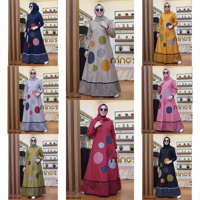 Gamis ninos bulat polos code 242
