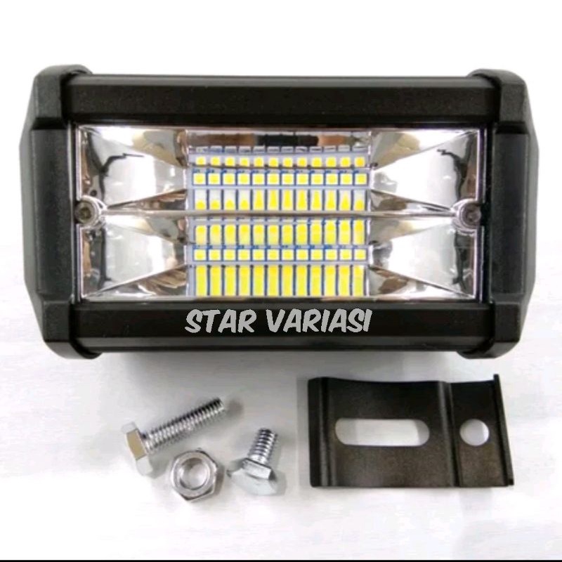 Lampu tembak sorot LED bar cree cwl 24 mata 2 susun led motor mobil 24 titik