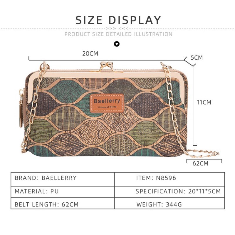 Tas Selempang Kulit Wanita Dompet Cewek Multifungsi Baellerry N8596