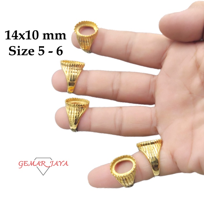ring cincin titanium gold tanam khusus size jari 5-6 dim 14x10 batu akik pirus