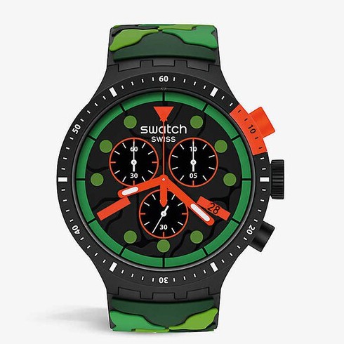 SWATCH SB02B409-Jam Tangan Pria Analog-EscapejungleE-Original Garansi Resmi-Hijau