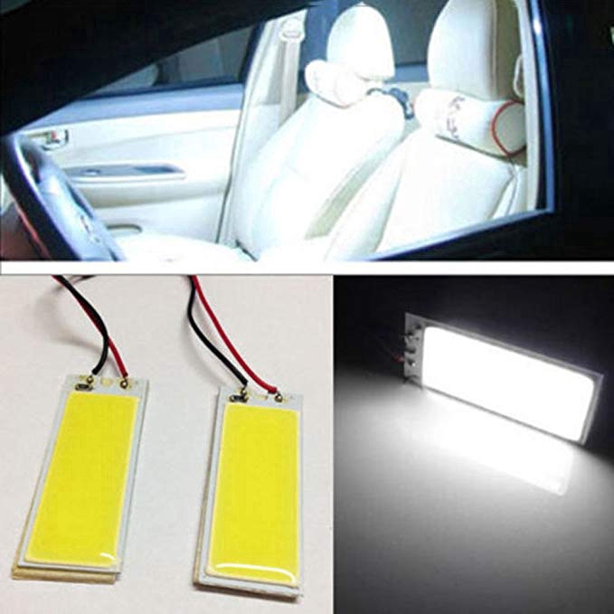 Hot Sale/2pcs Lampu Panel Interior Mobil LED COB 36warna Putih, Lampu Panel Interior Mobil 12V Dengan T10 BA9S Dan Adaptor Lampu Kubah