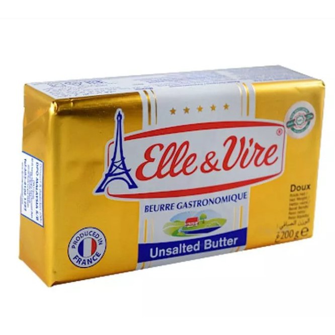 Elle &amp; Vire Unsalted Butter 200gr dengan Food Container - MENTEGA MPASI BAYI