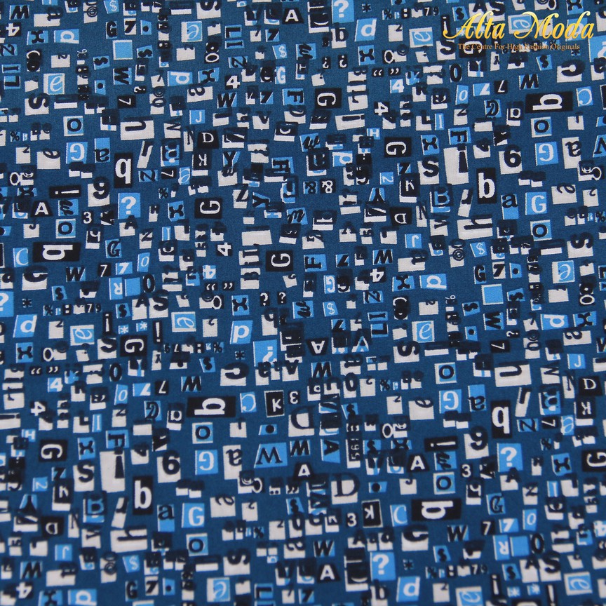 

Alta Moda Cotton Shirting Steel Blue Motif Huruf (1M)